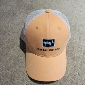 Coastal Cotton Orange white mesh Snapback Trucker Hat Life Uninhibited   Cap